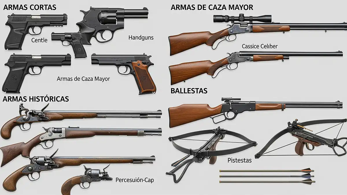 Clasificación de armas — Categorías y criterios