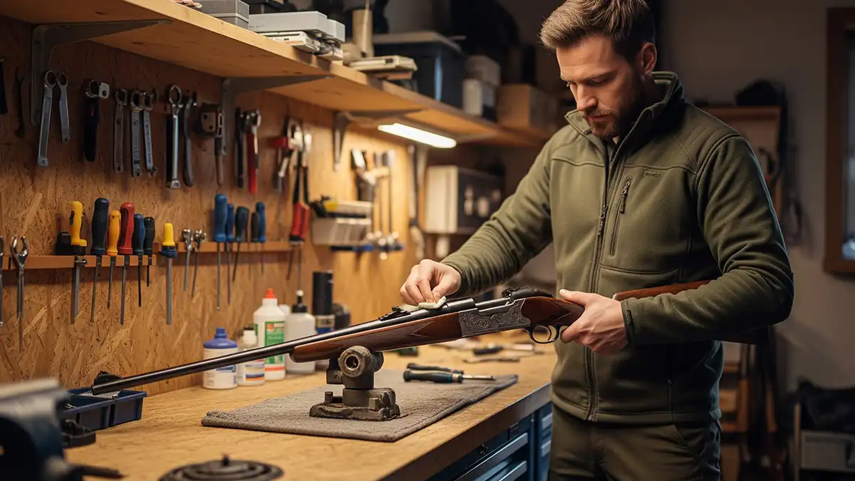 5. Monta y lubrica el exterior de tu arma de caza