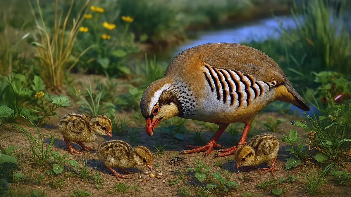 Especies de caza: Perdiz pardilla Alimentación