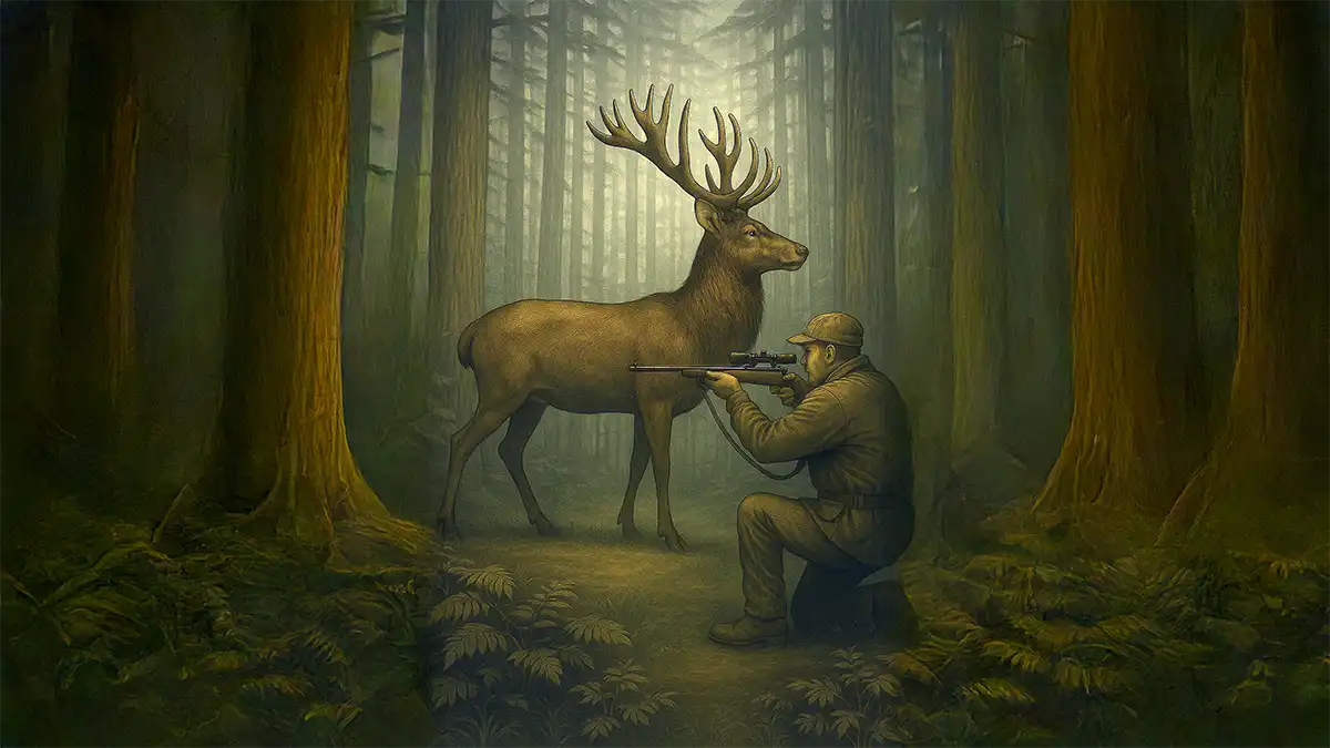 Visualizar a los ciervos de costado